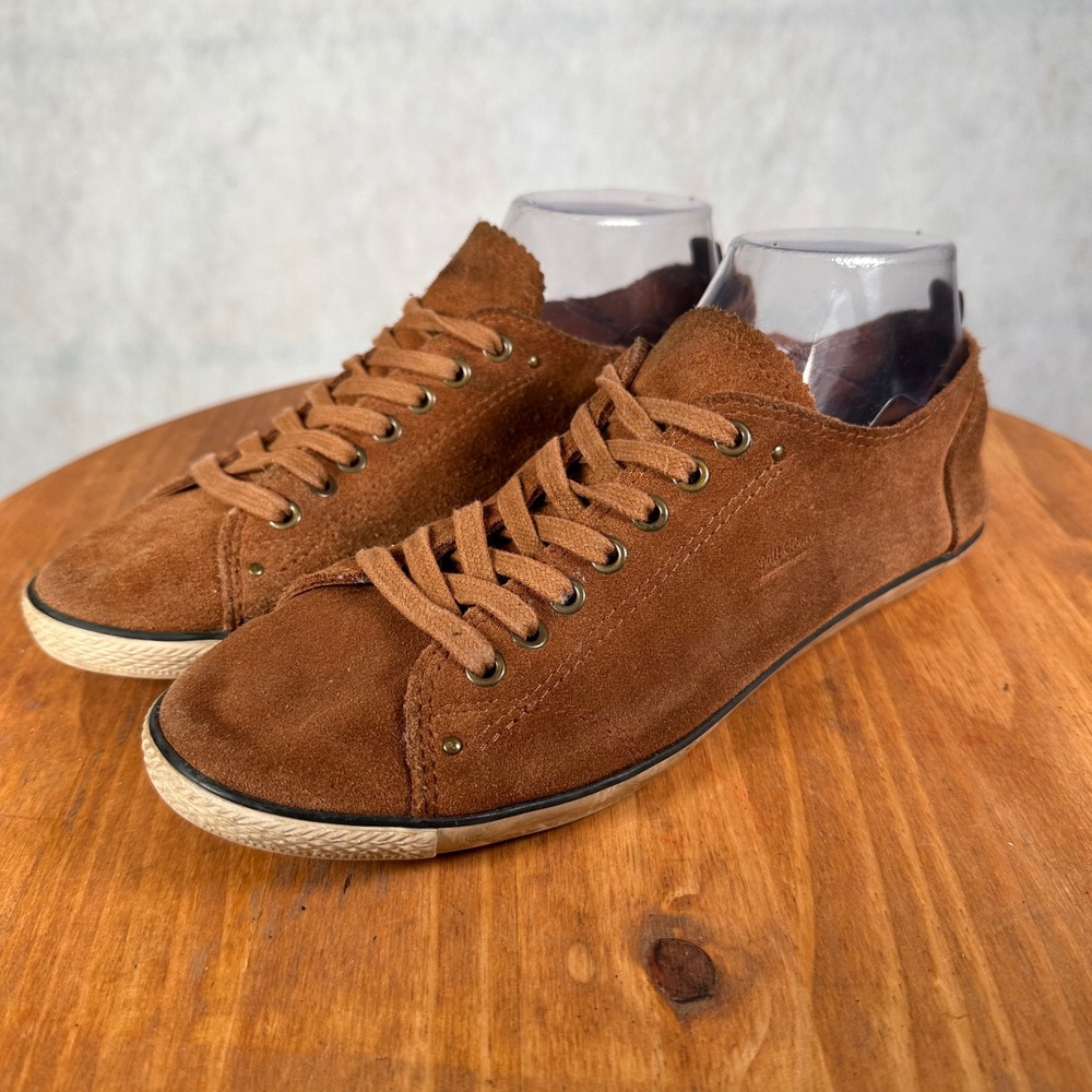 Pull&Bear Suede Sneakers Womens 39 Brown Good Lace Up Low Top Flats
